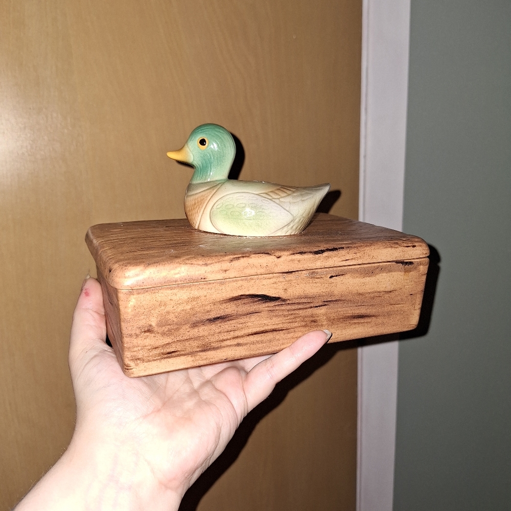 Vintage Ceramic Duck Box